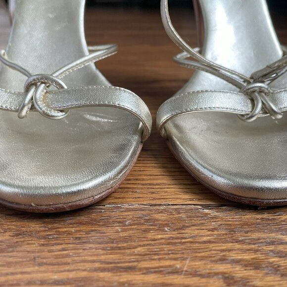 Ralph Lauren Purple Label Gold Leather Strappy Sandals, US 10 - Picture 14 of 16